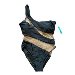 Fashion Nova Island Hideout Cutout Mesh One Piece Swimsuit